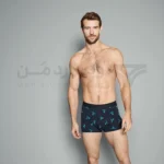 پک 3 تایی شورت مردانه پادار آبی سرمه ای طرح پرنده لیورجی آلمان