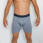 شورت مردانه پادار H&M اورجینال طوسی بغل دوخت تیکه ای