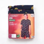 ست مردانه تیشرت و شلوارک راحتی لیورجی Livergy آلمان طرح همبرگر