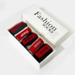 پک پرمیوم 5 تایی جوراب مچی مردانه HUGO BOSS اورجینال گلدوزی شده Premium