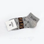 پک پرمیوم 5 تایی جوراب مچی مردانه فندی Fendi اورجینال گلدوزی شده Premium