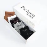 پک پرمیوم 5 تایی جوراب مچی مردانه فندی Fendi اورجینال گلدوزی شده Premium