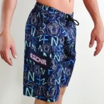 شلوارک راحتی مردانه کتان وارداتی طرح ورساچ Versace آبی