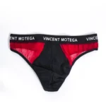 شورت مردانه لامبادا اورجینال Vincent Motega بیکینی فانتزی حریر قرمز مشکی