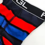 شورت مردانه لامبادا اورجینال FGL بیکینی فانتزی آبی نارنجی کش پهن