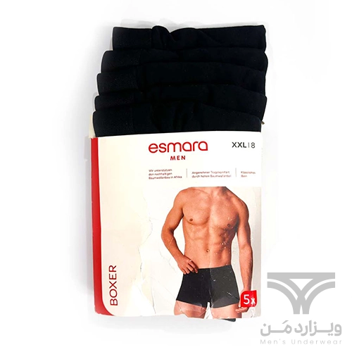 پک 5 تایی شورت مردانه پادار اورجینال لیورجی Livergy (Esmara Men) آلمان وارداتی مشکی