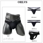شورت مردانه لامبادا بنددار Breathable Thongs And G strings اورجینال وارداتی برند ORLVS فانتزی پارچه کبریتی