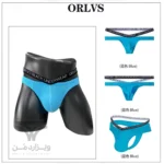 شورت مردانه لامبادا بنددار Breathable Thongs And G strings اورجینال وارداتی برند ORLVS فانتزی پارچه کبریتی