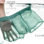 شورت مردانه ابریشمی یخی Ice Silk پادار وارداتی نیمه شفاف