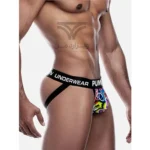 شورت مردانه جاک استرپ Jockstrap اورجینال برند پامپ Pump فانتزی پشت باز 2 بند طرح گرافیتی Graffiti