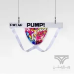 شورت مردانه جاک استرپ Jockstrap اورجینال برند پامپ Pump فانتزی پشت باز 2 بند طرح گرافیتی Graffiti