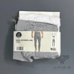 پک 2 تایی لگینگ مردانه کش پهن جذب UP2FASHION آلمان فلای دار فاق جادار سفید طوسی Extra Tight