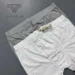 پک 2 تایی لگینگ مردانه کش پهن جذب UP2FASHION آلمان فلای دار فاق جادار سفید طوسی Extra Tight