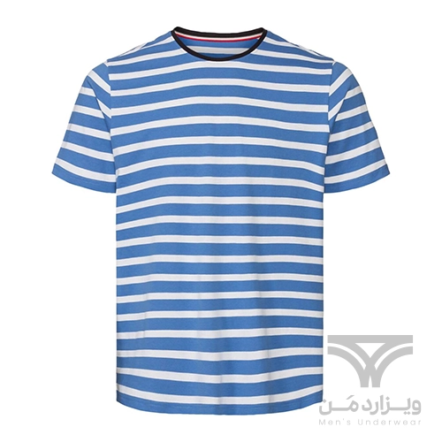 ست مردانه تیشرت و شلوارک راحتی لیورجی Livergy آلمان طرح راه راه آبی