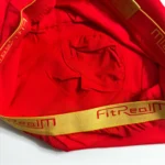 شورت مردانه نیم پا (ترانک) وارداتی جلو باز فلای دار قرمز کش طلایی