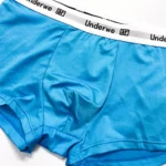 شورت مردانه باکسر بریف وارداتی کش پهن Underwear تک رنگ آبی و یاسی