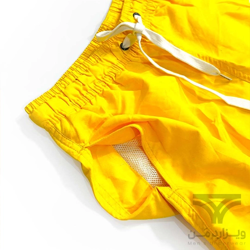 شلوارک سونایی و مایو مردانه اورجینال وارداتی برند Calvin Klein کلوین کلاین آستردار زرد