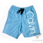 شلوارک سونایی و مایو مردانه اورجینال وارداتی برند Calvin Klein کلوین کلاین آستردار آبی روشن