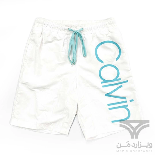 شلوارک سونایی و مایو مردانه اورجینال وارداتی برند Calvin Klein کلوین کلاین آستردار سفید