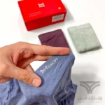 پک 3 تایی شورت مردانه پادار (باکسر بریف) اورجینال وارداتی برند میو Miiow بنفش سبز آبی