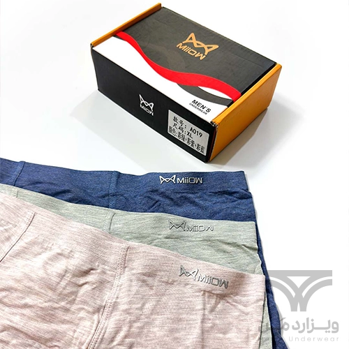 پک 3 تایی شورت مردانه پادار (باکسر بریف) اورجینال وارداتی برند میو Miiow ترکیب رنگی