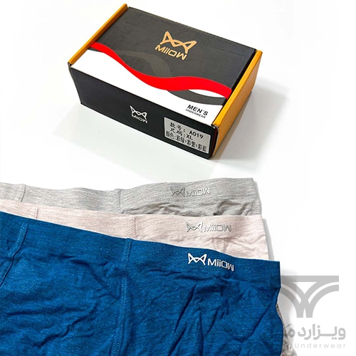پک 3 تایی شورت مردانه پادار (باکسر بریف) اورجینال وارداتی برند میو Miiow ترکیب رنگی