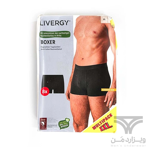 پک 8 تایی شورت مردانه پادار اورجینال لیورجی Livergy آلمان وارداتی مشکی