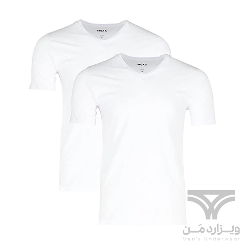 پک 2 تایی تیشرت مردانه اورجینال MEXX آلمان وارداتی یقه هفت سفید V-Neck