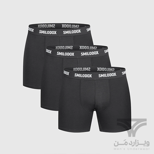 پک 3 تایی شورت مردانه پادار (باکسر-بریف) اورجینال Smilodox آلمان وارداتی مشکی