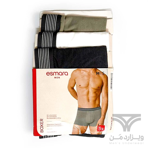 پک 3 تایی شورت مردانه پادار اورجینال Esmara Men (Livergy) آلمان وارداتی طوسی سفید سبز
