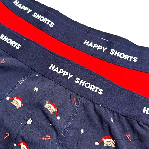 پک 2 تایی شورت مردانه پادار اورجینال هپی شورتس Happy Shorts آلمان وارداتی خرس کریسمس