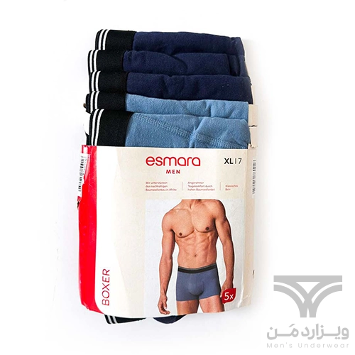 پک 5 تایی شورت مردانه پادار اورجینال لیورجی Livergy (Esmara Men) آلمان وارداتی آبی و سرمه ای