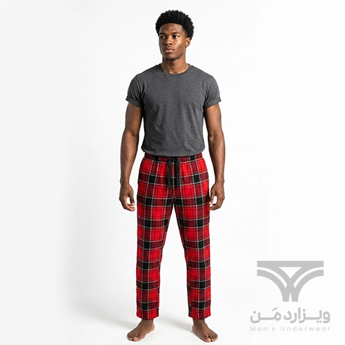 پیژامه (شلوار راحتی) مردانه اورجینال وارداتی ال سی وایکیکی LC Waikiki چهارخونه قرمز