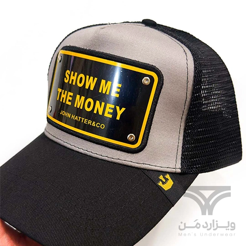 کلاه کپ (لبه دار) جان هتر John Hatter & CO مدل Show Me The Money مشکی طوسی پشت توری