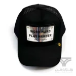 کلاه کپ (لبه دار) جان هتر John Hatter & CO مدل Work Hard Play Harder مشکی پشت توری
