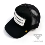 کلاه کپ (لبه دار) جان هتر John Hatter & CO مدل Work Hard Play Harder مشکی پشت توری