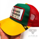 کلاه کپ (لبه دار) جان هتر John Hatter & CO مدل Work Hard Play Harder قرمز سبز زرد پشت توری