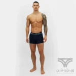 پک 2 تایی شورت مردانه پادار اورجینال هپی شورتس Happy Shorts آلمان وارداتی طرح آبنبات عصایی (Candy Cane) کریسمس