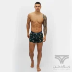 پک 2 تایی شورت مردانه پادار اورجینال هپی شورتس Happy Shorts آلمان وارداتی طرح آبنبات عصایی (Candy Cane) کریسمس