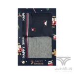 پک 2 تایی شورت مردانه پادار اورجینال هپی شورتس Happy Shorts آلمان وارداتی طرح گوزن و کاج کریسمس