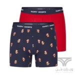 پک 2 تایی شورت مردانه پادار اورجینال هپی شورتس Happy Shorts آلمان وارداتی طرح آدمک نان‌زنجبیلی (Gingerbread Man) کریسمس