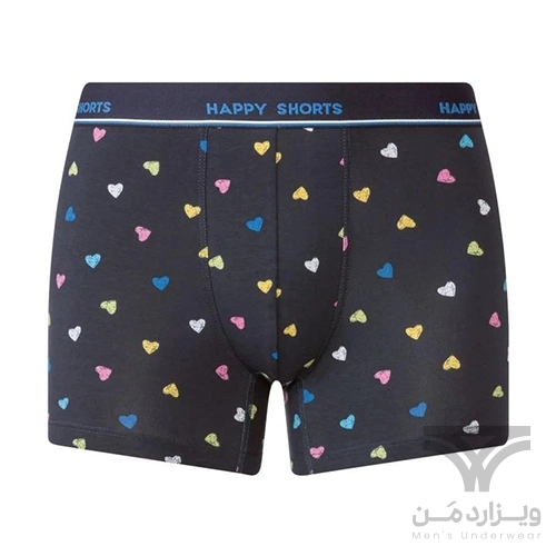پک 2 تایی شورت مردانه پادار اورجینال هپی شورتس Happy Shorts آلمان وارداتی طرح قلب کریسمس