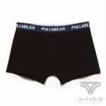 شورت مردانه باکسر بریف (پادار) اورجینال وارداتی پول اند بیر Pull&Bear مشکی کش سرمه ای black boxers with a logo waistband