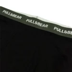 شورت مردانه باکسر بریف (پادار) اورجینال وارداتی پول اند بیر Pull&Bear مشکی کش سبز black boxers with a logo waistband