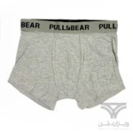 پک 2 تایی شورت مردانه باکسر بریف (پادار) اورجینال وارداتی پول اند بیر Pull&Bear مشکی و طوسی black and gray boxers with a logo waistband