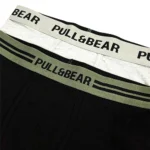 پک 2 تایی شورت مردانه باکسر بریف (پادار) اورجینال وارداتی پول اند بیر Pull&Bear مشکی کش سبز و طوسی black and gray boxers with a logo waistband