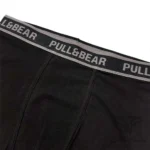 شورت مردانه باکسر بریف (پادار) اورجینال وارداتی پول اند بیر Pull&Bear مشکی کش طوسی black boxers with a logo waistband