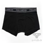 شورت مردانه باکسر بریف (پادار) اورجینال وارداتی پول اند بیر Pull&Bear مشکی کش طوسی black boxers with a logo waistband