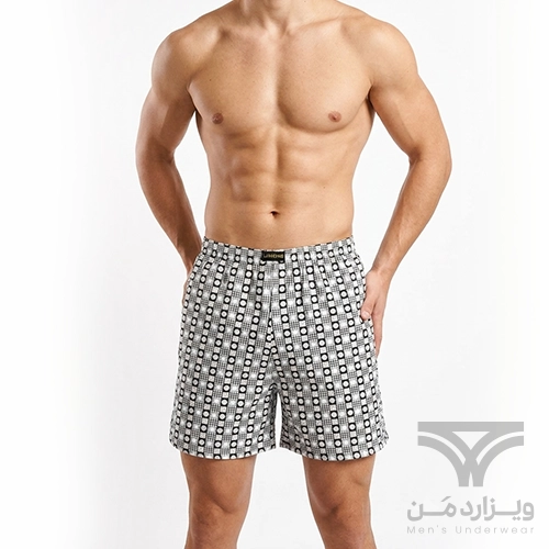 شورت مردانه پادار بلند کلاسیک (باکسر) وارداتی Lianqing پترن دار کش لیفه ای