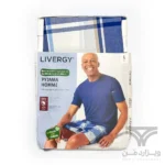 ست مردانه تیشرت و شلوارک راحتی اورجینال لیورجی Livergy آلمان وارداتی طرح چهارخونه آبی